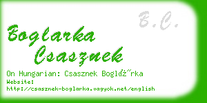 boglarka csasznek business card